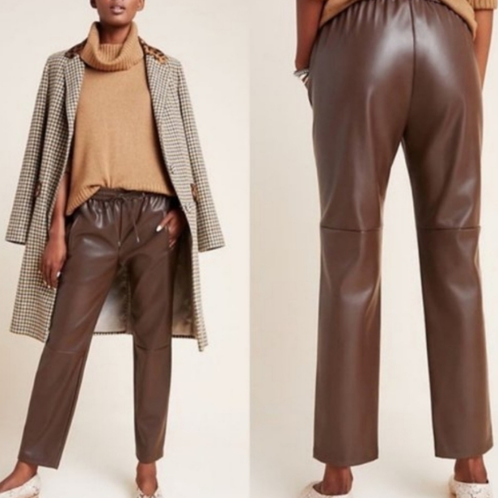 Anthropologie, NWOT Sakara Vegan Leather Joggers